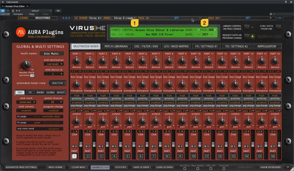 access virus editor plugin midi