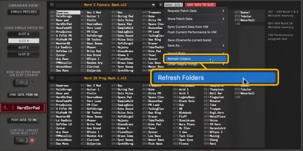 clavia nl2xr editor lib bem refresh folders