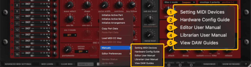 utilities menu manuals